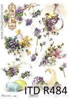 decoupage_papier_ryżowy_wielkanoc_bukiety_fiołki_jajko_itd_r484