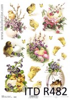 decoupage_papier_ryżowy_wielkanoc_kurczaczki_fiołki_itd_r482