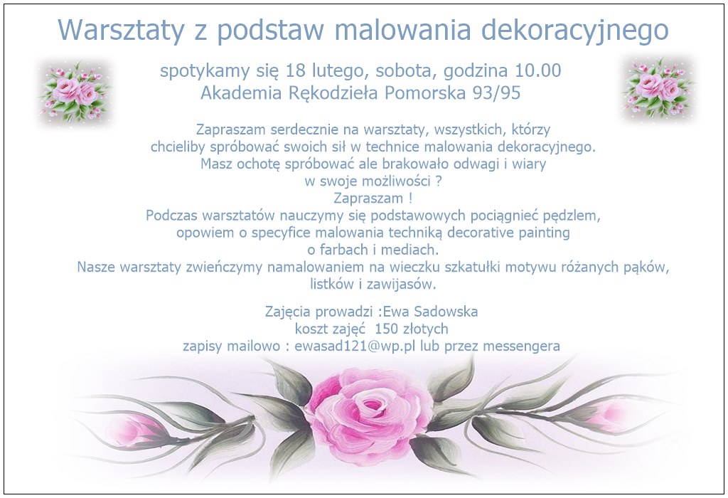 warsztaty malowania dekoracyjnego
